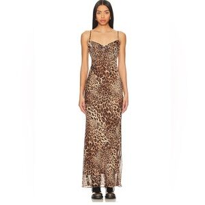 Superdown Dexi Maxi Dress in Brown Leopard